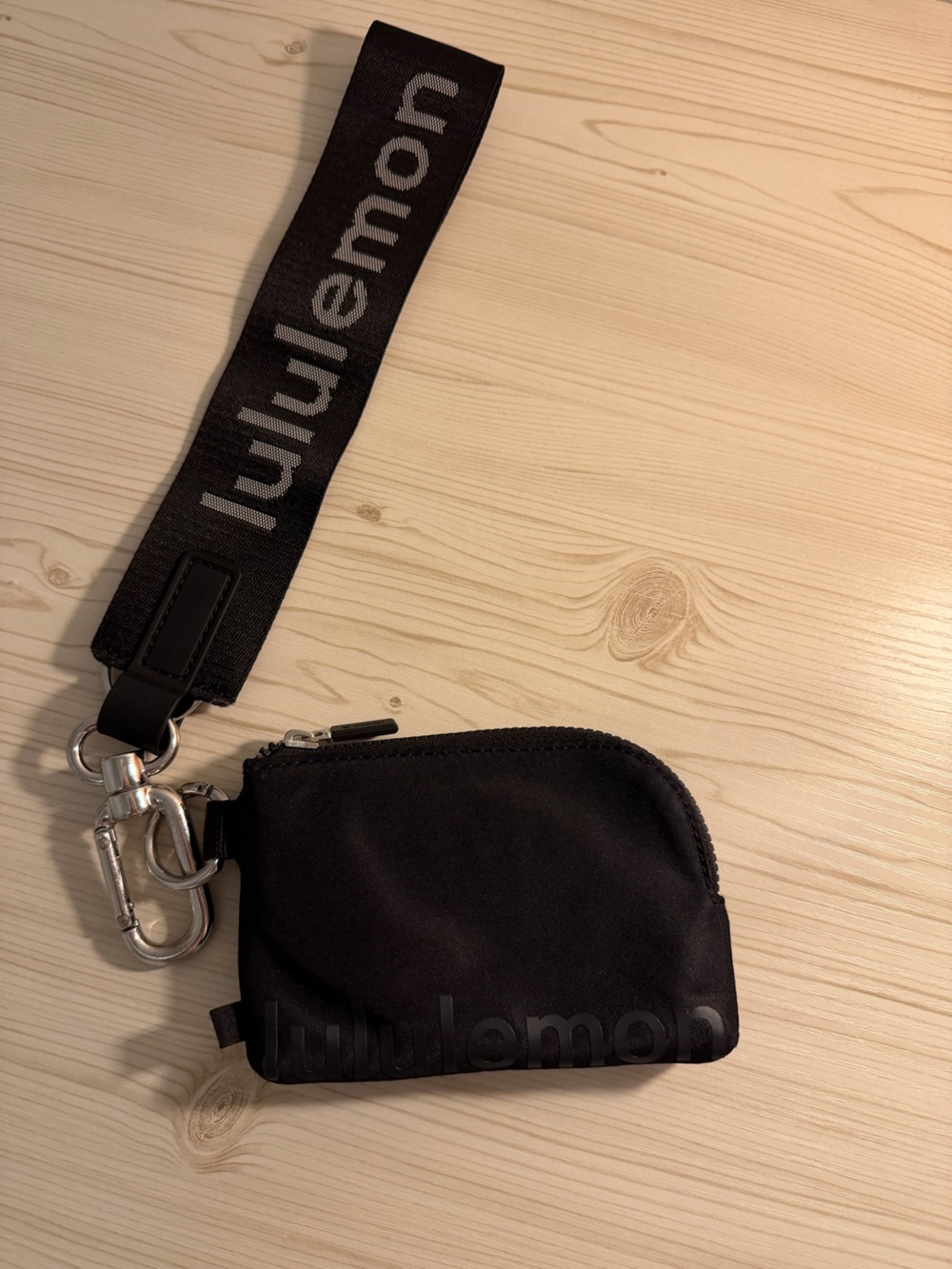 lululemon athletica Black Wristlet Pouch with Branded Strap